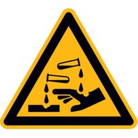 SafetyMarking Warnschild Folie SL 100 mm Warnung vor ätzenden Stoffen von wolk