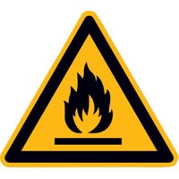 SafetyMarking Warnschild Folie SL 100 mm Warnung vor feuergefährlichen Stoffen von wolk