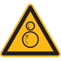 SafetyMarking Warnschild Folie SL 100 mm Warnung vor gegenläufigen Rollen von wolk