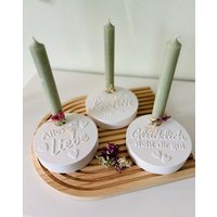 Geschenkset Kerzenhalter/ Geburtstagslicht/ Tischdekoration von wollDINGSstoffBUMS