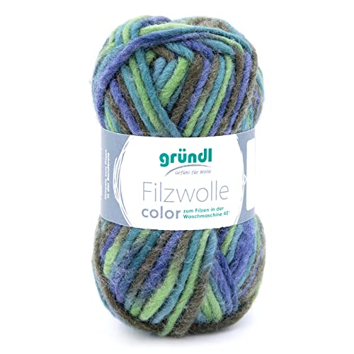 Filzwolle color Gründl,50g/50m,100% Schurwolle,waschfilzen,Waschmaschine,Filzhausschuhe (22 laubgrün) von wolldealer 24