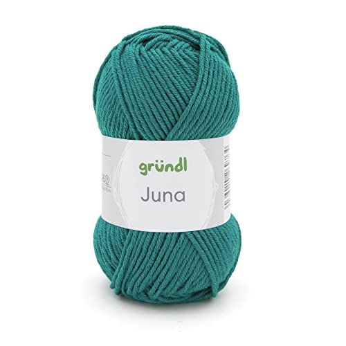 Juna von Gründl, 50g/95m,50% Wolle/50% Polyacryl,Wolle zum Stricken und Häkeln,NS 3-4 (30 petrol) von wolldealer 24