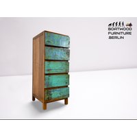 Hochwertige Kommode Mit 5 Schubladen Aus Altem Bootsholz, Einhandgefertigtes Unikat Massivem Teakholz Schrank Schubladenkommode von wollenmoebelkaufen