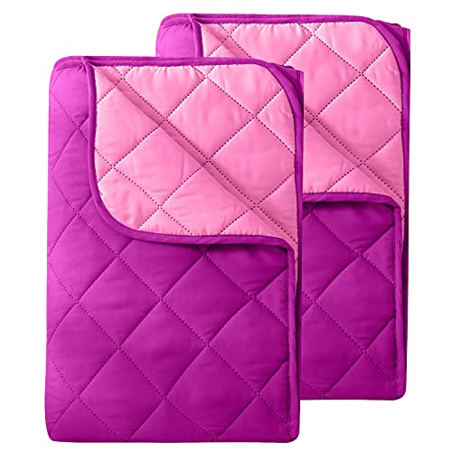 wometo 2 Stück Microfaser Sommer Steppbett Wende-Design 135x200 oekoTex - lila und pink Kochfest 95° Sommerbettdecke Leichtsteppbett I ohne Bezug verwendbar I 2er Set von wometo