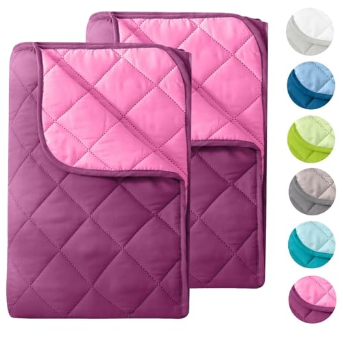 wometo 2 Stück Microfaser Sommer Steppbett Wende-Design 135x200 oekoTex - lila und pink Kochfest 95° Sommerbettdecke Leichtsteppbett I ohne Bezug verwendbar I 2er Set von wometo