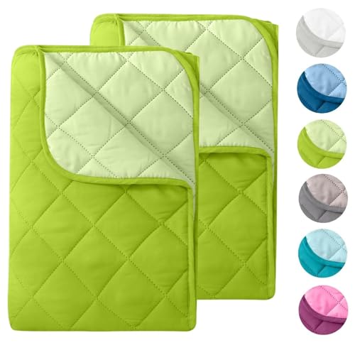 wometo 2 Stück Microfaser Sommer Steppbett Wende-Design 135x200 oekoTex - grün und hellgrün Kochfest 95° Sommerbettdecke Leichtsteppbett I ohne Bezug verwendbar I 2er Set von wometo