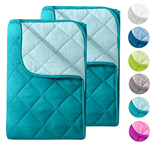 wometo 2 Stück Microfaser Sommer Steppbett Wende-Design 135x200 oekoTex - türkis und helltürkis Kochfest 95° Sommerbettdecke Leichtsteppbett I ohne Bezug verwendbar I 2er Set von wometo