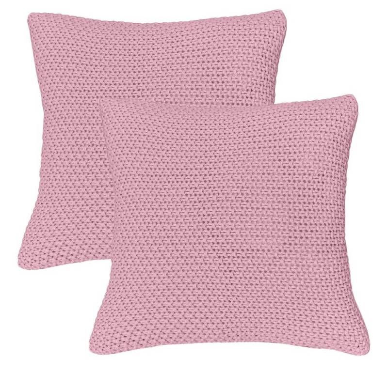 wometo Kissenhülle Strick mit Reißverschluss, 45x45 cm, (2 Stück), OEKO-TEX®, 2 Kissenbezüge, edles & schlichtes Strickmuster von wometo