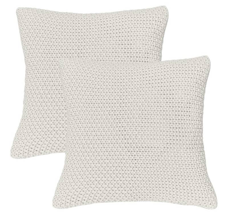 wometo Kissenhülle Strick mit Reißverschluss, 45x45 cm, (2 Stück), OEKO-TEX®, 2 Kissenbezüge, edles & schlichtes Strickmuster von wometo