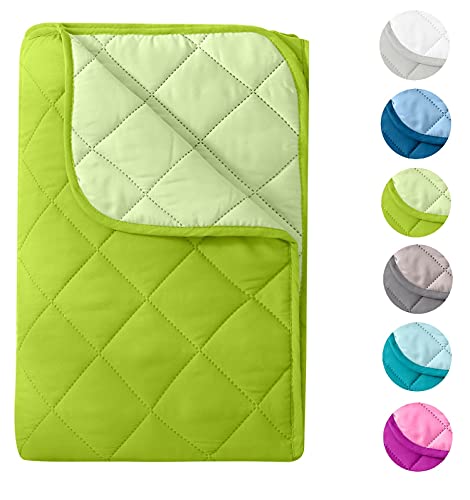 wometo Microfaser Sommer Steppbett Wende-Design 135x200 oekoTex – grün Kochfest 95° Sommerbettdecke Leichtsteppbett für Camping und heiße Tage I ohne Bezug verwendbar I farbig & bunt von wometo