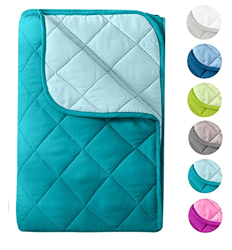 wometo Microfaser Sommer Steppbett Wende-Design 135x200 oekoTex – türkis Kochfest 95° Sommerbettdecke Leichtsteppbett für Camping und heiße Tage I ohne Bezug verwendbar I farbig & bunt von wometo