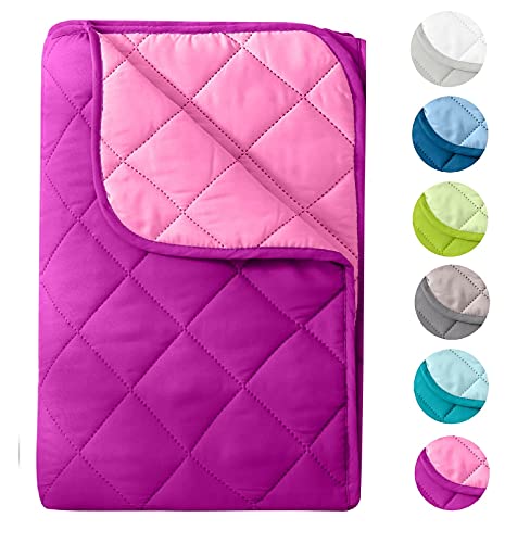 wometo Microfaser Sommer Steppbett Wende-Design 155x220 OekoTex – lila und pink Kochfest 95° Sommerbettdecke für Camping und heiße Tage I ohne Bezug verwendbar I farbig & bunt von wometo