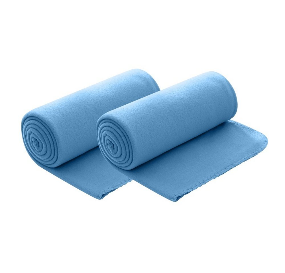 Wohndecke Polar-Fleece, wometo, OEKO-TEX®, 2 Fleecedecken mit Kettel-Rand & Anti-Pilling von wometo
