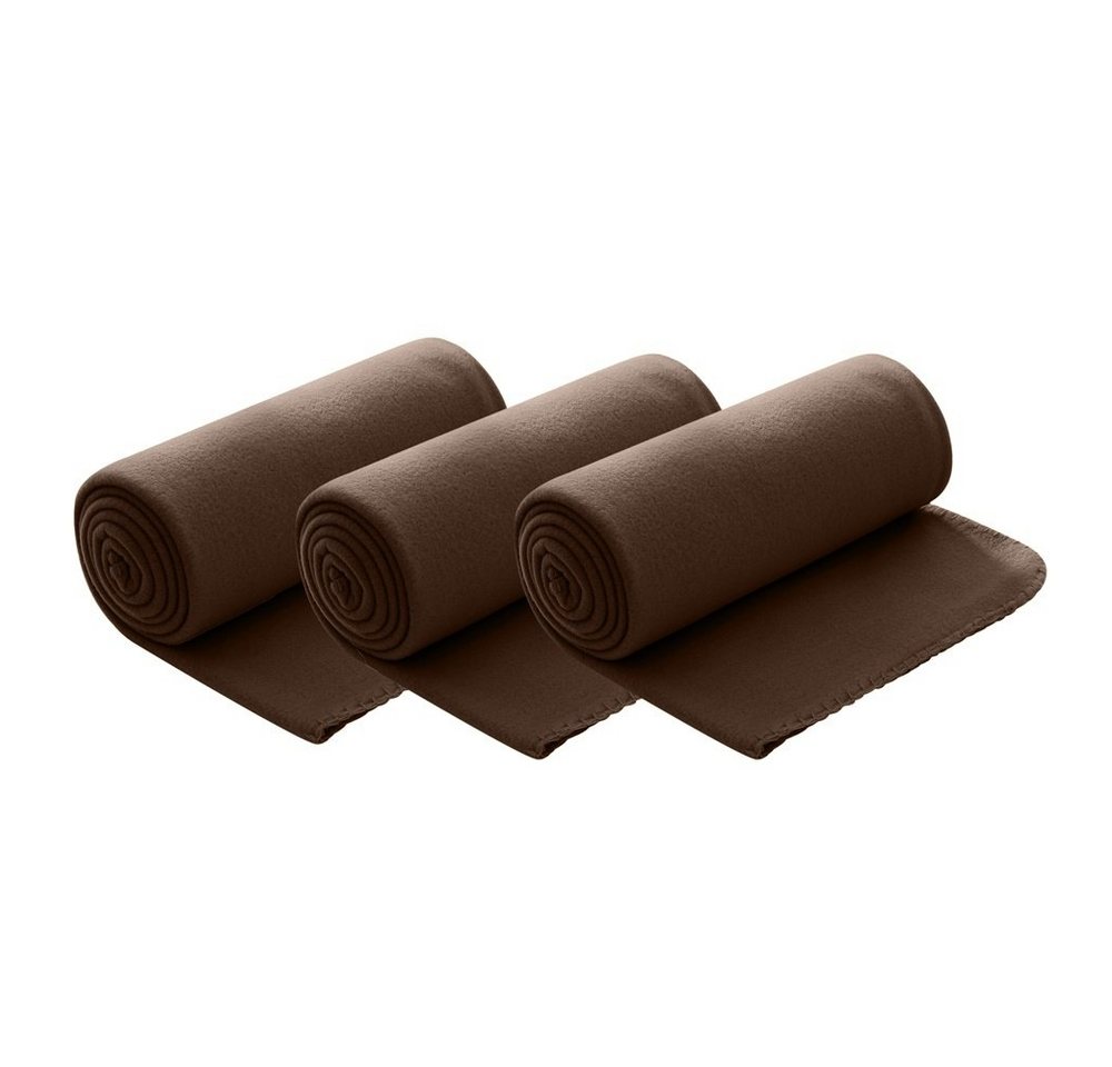Wohndecke Polar-Fleece, wometo, OEKO-TEX®, 3 Fleecedecken mit Kettel-Rand & Anti-Pilling von wometo