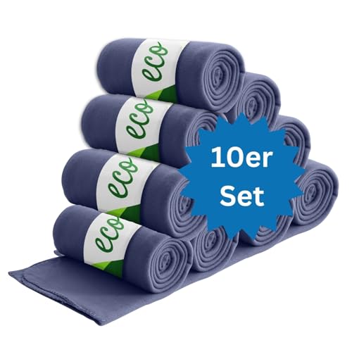 wometo 10er Vorteilspack Eco Fleecedecke aus 100% recyceltem Material + OekoTex und GRS Zertifiziert 130x160 cm ca. 400 g - dunkelblau mit Anti-Pilling und Kettelrand wometo 10er Vorteilspack Eco Fleecedecke aus 100% recyceltem Material + OekoTex und GRS Zertifiziert 130x160 cm ca. 400 g - dunkelblau mit Anti-Pilling und Kettelrand von wometo