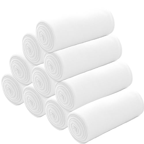 wometo 10er Vorteilspack Fleecedecke oekoTex 130x160 ca. 400g mit Anti-Pilling und Kettelrand weiß von wometo