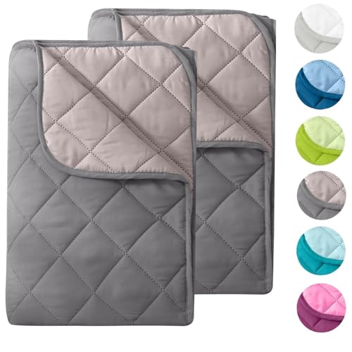 wometo 2 Stück Microfaser Sommer Steppbett Wende-Design 135x200 oekoTex - grau und hellgrau Kochfest 95° Sommerbettdecke Leichtsteppbett I ohne Bezug verwendbar I 2er Set von wometo