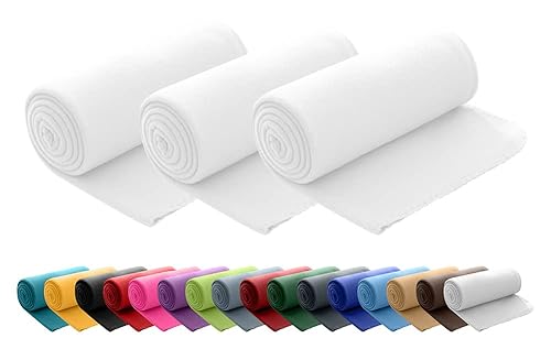 wometo 3er Set Polar Fleecedecke oekoTex 130x160 ca. 400g mit Anti-Pilling und Kettelrand weiß von wometo