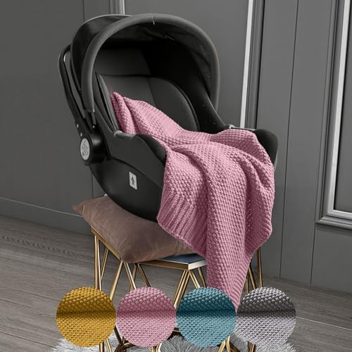 wometo Babydecke Strickdecke oekoTex Wolle-Look - rosa 70x100 für Jungen und Mädchen von wometo