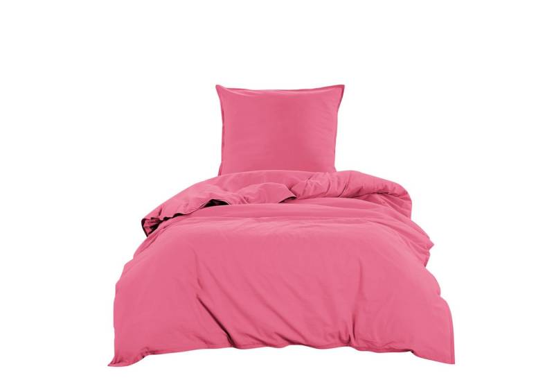 wometo Bettwäsche Stone Washed in Gr. 135x200, 155x220, Renforcé, OEKO-TEX®, 100% Baumwolle, Bettwäsche im Knitterlook mit Stehsaum von wometo