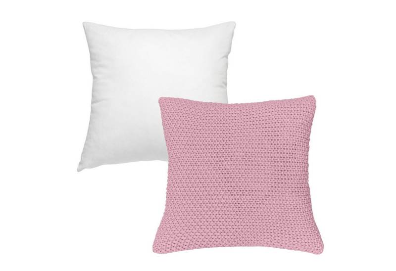 wometo Kissenhülle Strick mit Reißverschluss, 45x45 cm, (1 Stück), OEKO-TEX®, Kissenhülle mit edlem Strickmuster, MIT Füllung von wometo