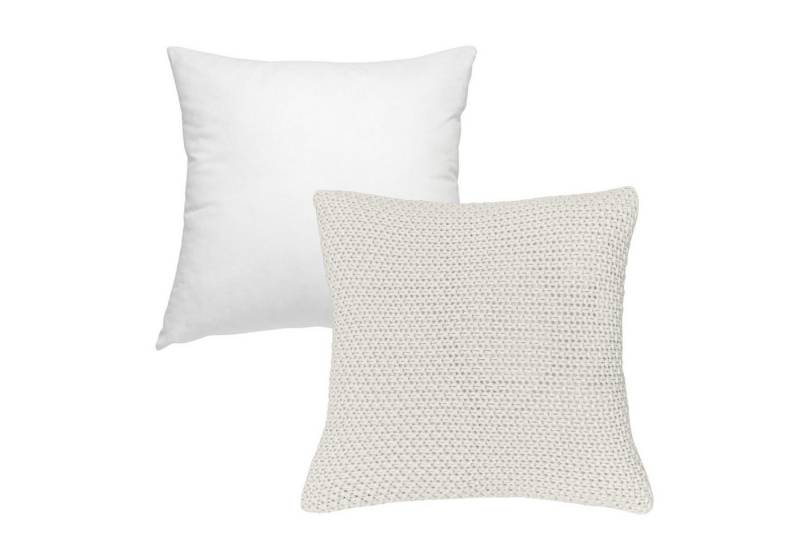 wometo Kissenhülle Strick mit Reißverschluss, 45x45 cm, (1 Stück), OEKO-TEX®, Kissenhülle mit edlem Strickmuster, MIT Füllung von wometo