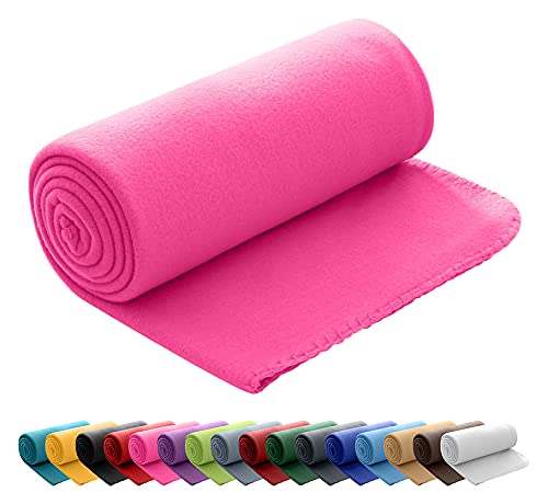 wometo Polar Fleecedecke oekoTex 130x160 ca. 400g mit Anti-Pilling und Kettelrand pink von wometo