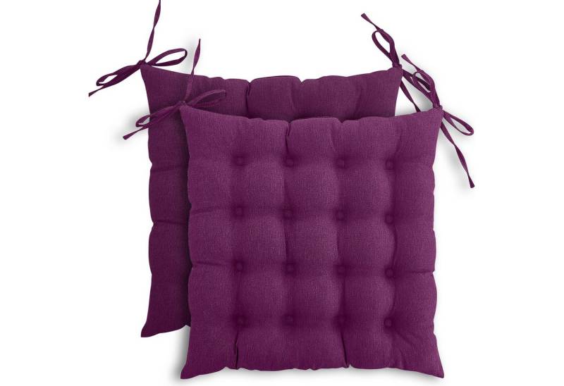 wometo Stuhlkissen Prime 40x40 2er Set, OEKO-TEX®, Sitzkissen mit Steppung & Bändern von wometo