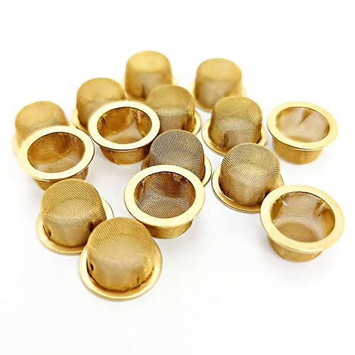 Metall-Rauchkugel-Filter-Siebe 10PCS 16mm Stahlpfeifen-Tabak-Sieb-Filter passen für Tabakpfeife (gold(10PCS)) von wonbest