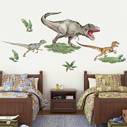 wondever Wandtattoo Dinosaurier Groß 77 x 55 cm (BxH) Wandaufkleber Dino Tiere Aquarell Wandsticker Wanddeko für Kinderzimmer Jungen Babyzimmer Schlafzimmer von wondever