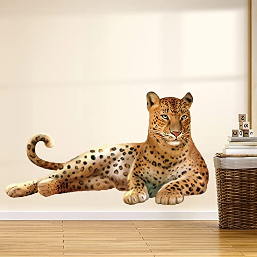 wondever Wandtattoo Safari Tiere Leopard Wandaufkleber Wildtiere Gepard Wandsticker Wanddeko für Wohnzimmer Schlafzimmer Kinderzimmer von wondever