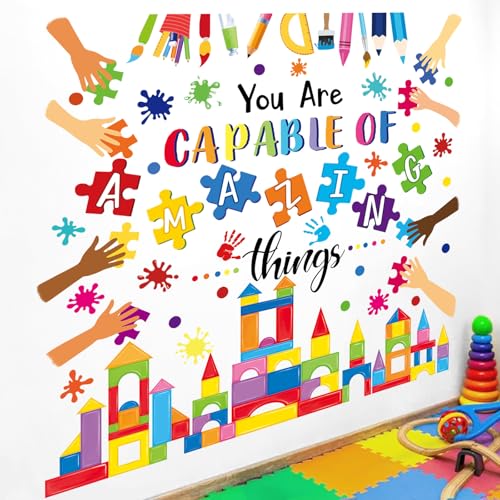 wondever Wandtattoo Zitate Kinder Handabdruck Wandaufkleber Sprüche Motivation Bausteine Bunt Wandsticker Wanddeko für Klassenzimmer Lesen Ecke wondever Wandtattoo Zitate Kinder Handabdruck Wandaufkleber Sprüche Motivation Bausteine Bunt Wandsticker Wanddeko für Klassenzimmer Lesen Ecke von wondever