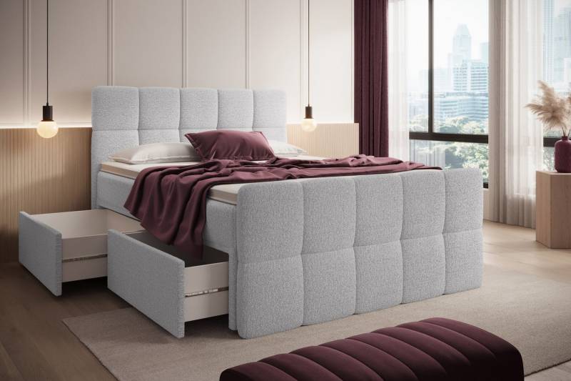 wonello Boxbett Madison 5, mit Schubladen (4x), Taschenfederkern-Matratzen und premium Topper von wonello
