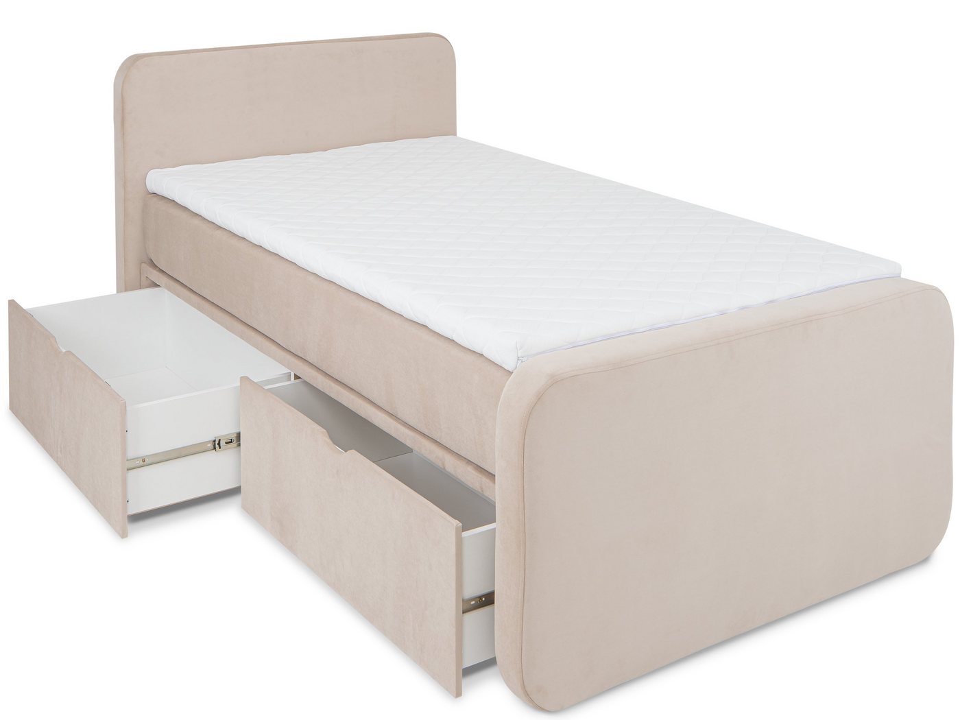 wonello Boxbett Milano, mit Stauraum (2x Schublade), inkl. Topper von wonello