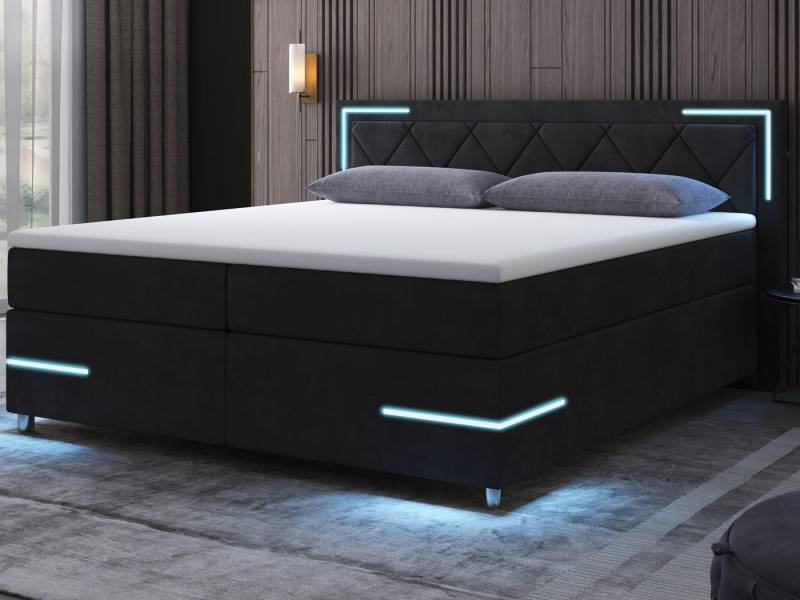 wonello Boxspringbett Arizona, mit LED Beleuchtung und Topper, wahlweise mit Bettkasten wonello Boxspringbett Arizona, mit LED Beleuchtung und Topper, wahlweise mit Bettkasten von wonello