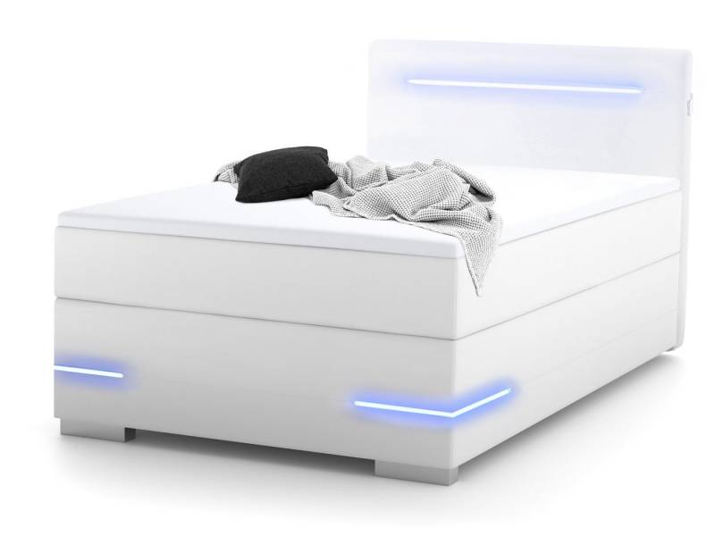 wonello Boxspringbett Lennox, mit LED-Beleuchtung, 2x USB-Anschluss und Topper wonello Boxspringbett Lennox, mit LED-Beleuchtung, 2x USB-Anschluss und Topper von wonello