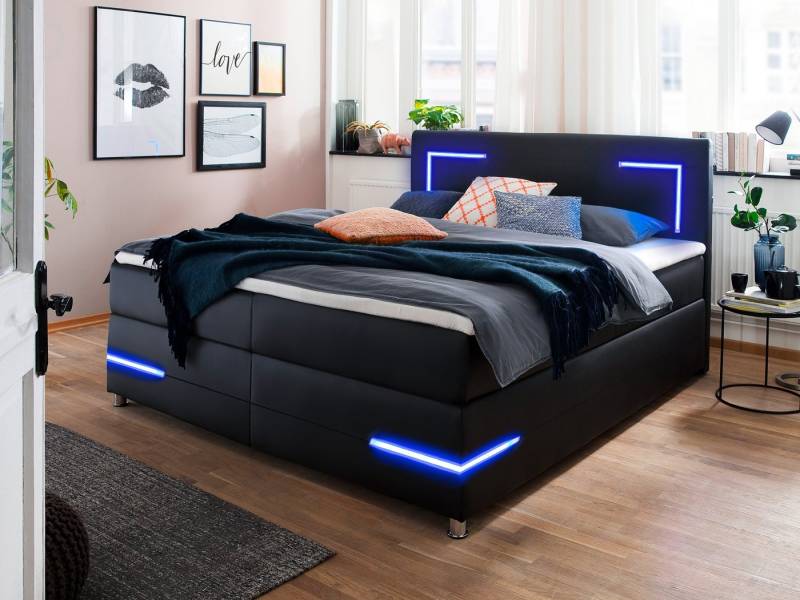 wonello Boxspringbett Lights 2.0, mit LED Beleuchtung und Topper, wahlweise mit Bettkasten wonello Boxspringbett Lights 2.0, mit LED Beleuchtung und Topper, wahlweise mit Bettkasten von wonello