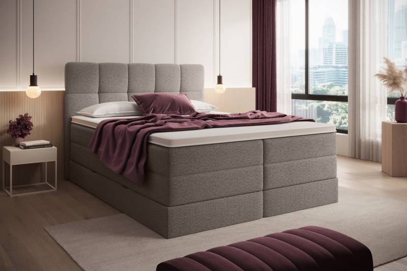 wonello Boxspringbett Madison 1, mit Bettkasten, Taschenfederkern-Matratzen und wonello premium Topper von wonello