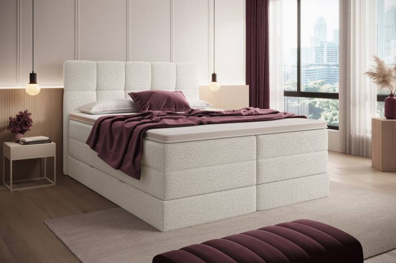 wonello Boxspringbett Madison 1, mit Bettkasten, Taschenfederkern-Matratzen und wonello premium Topper von wonello
