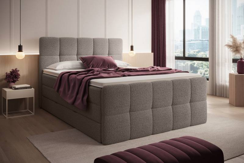 wonello Boxspringbett Madison 2, mit Bettkasten, Taschenfederkern-Matratzen und wonello premium Topper von wonello