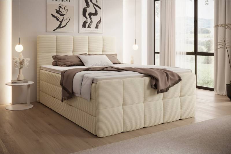 wonello Boxspringbett Madison 2, mit Bettkasten, Taschenfederkern-Matratzen und wonello premium Topper von wonello