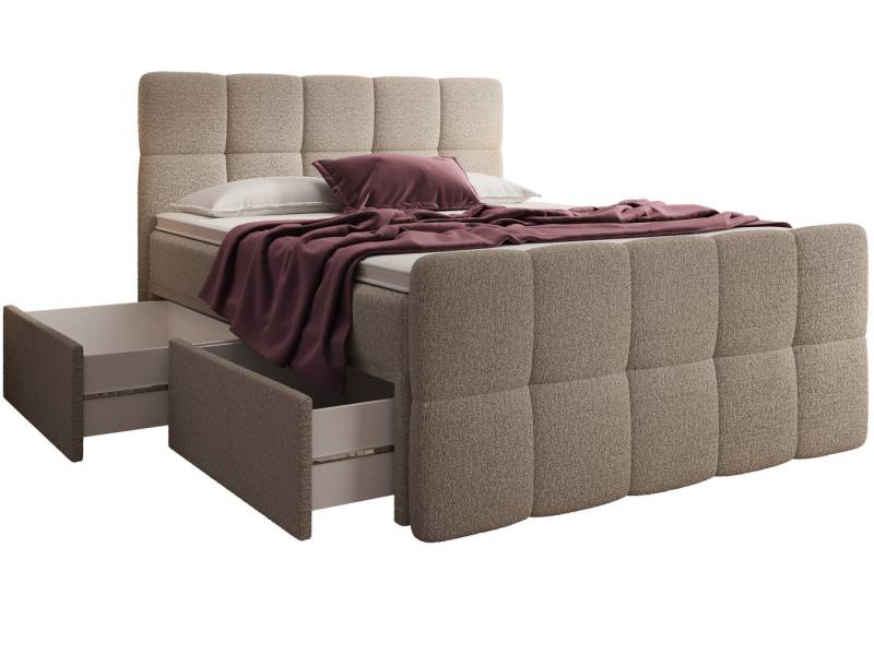 wonello Boxspringbett Madison 4, mit Schubladen (2x), Taschenfederkern-Matratzen und premium Topper von wonello