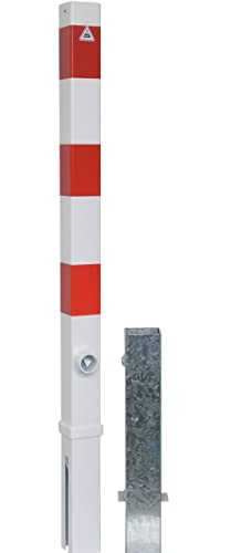 Absperrpfosten, herausnehmbar per Dreikantverschluss, zum Einbetonieren, aus Stahlrohr 70x70 mm, verzinkt und beschichtet, Überflur 900 mm von wonido