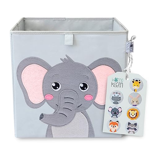 wonneklein Aufbewahrungsbox Kinder - 33x33x33 cm - Faltbare Spielzeugkiste mit Tiermotiv - Ordnungsbox für Kallax Regal - Kinderzimmer Aufbewahrung - Elli Elefant wonneklein Aufbewahrungsbox Kinder - 33x33x33 cm - Faltbare Spielzeugkiste mit Tiermotiv - Ordnungsbox für Kallax Regal - Kinderzimmer Aufbewahrung - Elli Elefant von wonneklein
