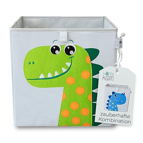 wonneklein Aufbewahrungsbox Kinder - 33x33x33 cm - Faltbare Spielzeugkiste mit Tiermotiv - Ordnungsbox für Kallax Regal - Kinderzimmer Aufbewahrung - Danny Dino von wonneklein