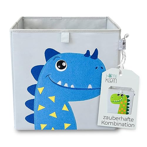 wonneklein Aufbewahrungsboxen für Kinder I Spielzeug Box 33x33x33 cm I Faltboxen Regal Kinderzimmer I Kallax Einsatz I Dinosaurier Motiv (Dori Dino) von wonneklein