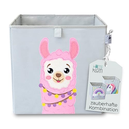 wonneklein Aufbewahrungsbox Kinder - 33x33x33 cm - Faltbare Spielzeugkiste mit Tiermotiv - Ordnungsbox für Kallax Regal - Kinderzimmer Aufbewahrung - Ani Alpaka von wonneklein