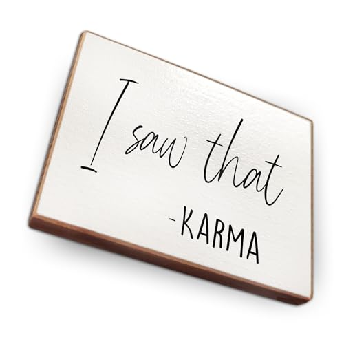 - Kühlschrankmagnet mit Spruch | Handmade aus Buchenholz als tolle Geschenkidee | (I Saw That - Karma) von wood and color