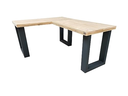 wood4you Eckschreibtisch New England aus Massivholz (200 x 120, Gray) von wood4you