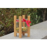 Attraktives Windlicht Mit Halter Aus Massivem Eschenholz von woodcraft2000